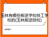 玉林有哪些叛逆学校技工学校的(玉林叛逆技校)