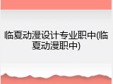 临夏动漫设计专业职中(临夏动漫职中)