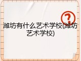 潍坊有什么艺术学校(潍坊艺术学校)