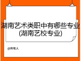湖南艺术类职中有哪些专业(湖南艺校专业)