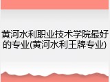 黄河水利职业技术学院最好的专业(黄河水利王牌专业)
