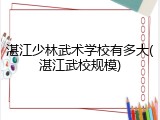 湛江少林武术学校有多大(湛江武校规模)