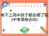 考不上高中孩子都去哪了呢(中考落榜去向)