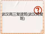 武汉高三复读班(武汉高复班)