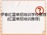 伊春红星单招培训学校推荐(红星单招培训推荐)