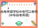自考英语学校中专可以考吗(中专自考英语)