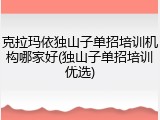 克拉玛依独山子单招培训机构哪家好(独山子单招培训优选)