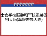 士官学校服装和军校服装区别大吗(军服差异大吗)