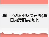 海口学动漫的职高在哪(海口动漫职高地址)