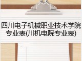 四川电子机械职业技术学院专业表(川机电院专业表)