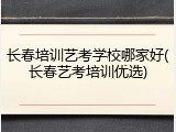 长春培训艺考学校哪家好(长春艺考培训优选)