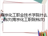 南京化工职业技术学院什么档次(南京化工职院档次)