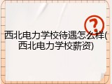 西北电力学校待遇怎么样(西北电力学校薪资)