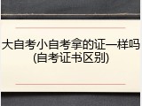 大自考小自考拿的证一样吗(自考证书区别)