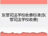 东营司法学校收费标准(东营司法学校收费)