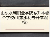 山东水利职业学院专升本哪个学校(山东水利专升本院校)
