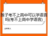 孩子考不上高中可以学语言吗(考不上高中学语言)