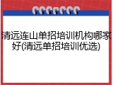 清远连山单招培训机构哪家好(清远单招培训优选)