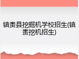镇赉县挖掘机学校招生(镇赉挖机招生)