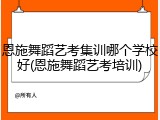 恩施舞蹈艺考集训哪个学校好(恩施舞蹈艺考培训)