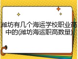 潍坊有几个海运学校职业高中的(潍坊海运职高数量)