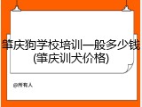 肇庆狗学校培训一般多少钱(肇庆训犬价格)