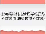 上海杨浦科技管理学校录取分数线(杨浦科技校分数线)