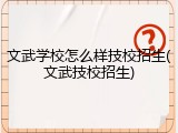 文武学校怎么样技校招生(文武技校招生)