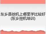 东乡县挖机上哪里学比较好(东乡挖机培训)