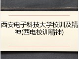 西安电子科技大学校训及精神(西电校训精神)