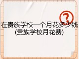 在贵族学校一个月花多少钱(贵族学校月花费)