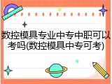 数控模具专业中专中职可以考吗(数控模具中专可考)