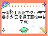 云南轻工职业学校 中专学费多少(云南轻工职校中专学费)