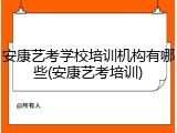 安康艺考学校培训机构有哪些(安康艺考培训)