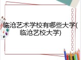 临沧艺术学校有哪些大学(临沧艺校大学)