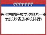 长沙市的贵族学校排名一览表(长沙贵族学校排行)