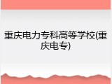 重庆电力专科高等学校(重庆电专)