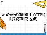 阿勒泰宠物训练中心在哪(阿勒泰训宠地点)