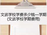 文武学校学费多少钱一学期(文武学校学期费用)