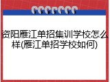 资阳雁江单招集训学校怎么样(雁江单招学校如何)