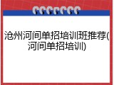 沧州河间单招培训班推荐(河间单招培训)