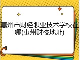惠州市财经职业技术学校在哪(惠州财校地址)