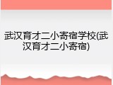 武汉育才二小寄宿学校(武汉育才二小寄宿)