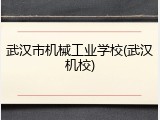 武汉市机械工业学校(武汉机校)