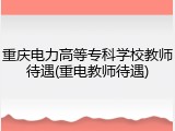 重庆电力高等专科学校教师待遇(重电教师待遇)