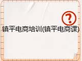 镇平电商培训(镇平电商课)
