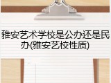 雅安艺术学校是公办还是民办(雅安艺校性质)