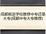 成都叛逆学校推荐中专还是大专(成都中专大专推荐)
