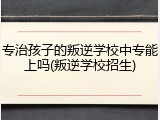 专治孩子的叛逆学校中专能上吗(叛逆学校招生)