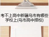 考不上高中新疆乌市有哪些学校上(乌市高中择校)